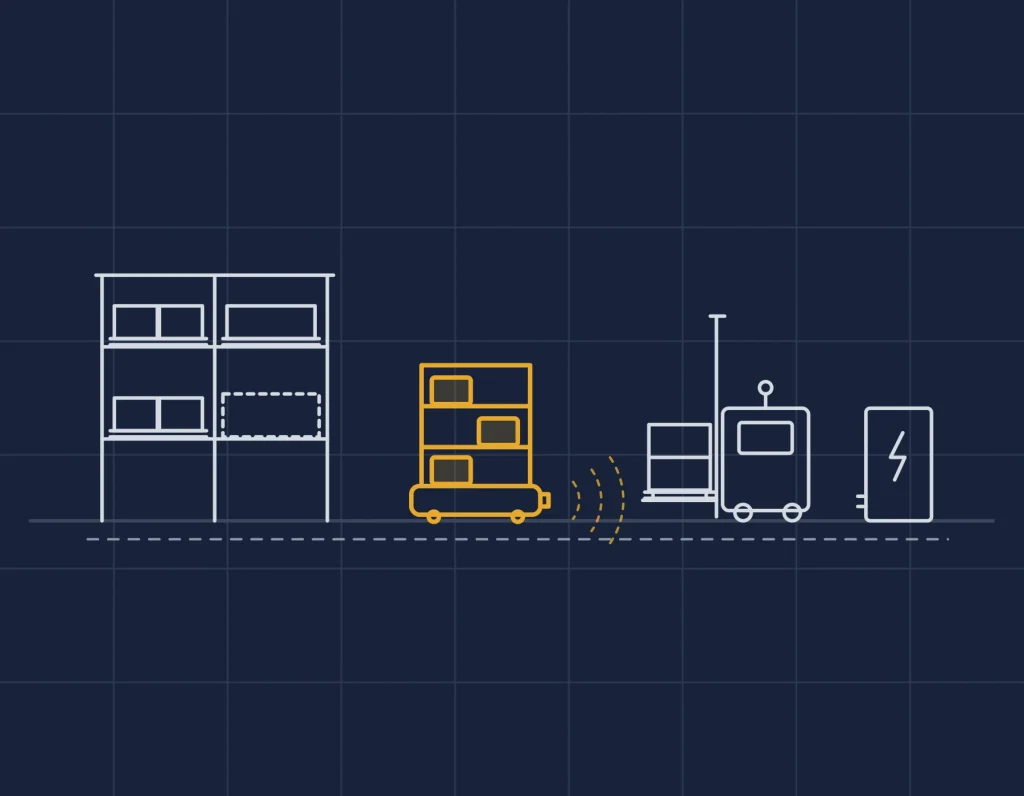 AMR in a warehouse illustration