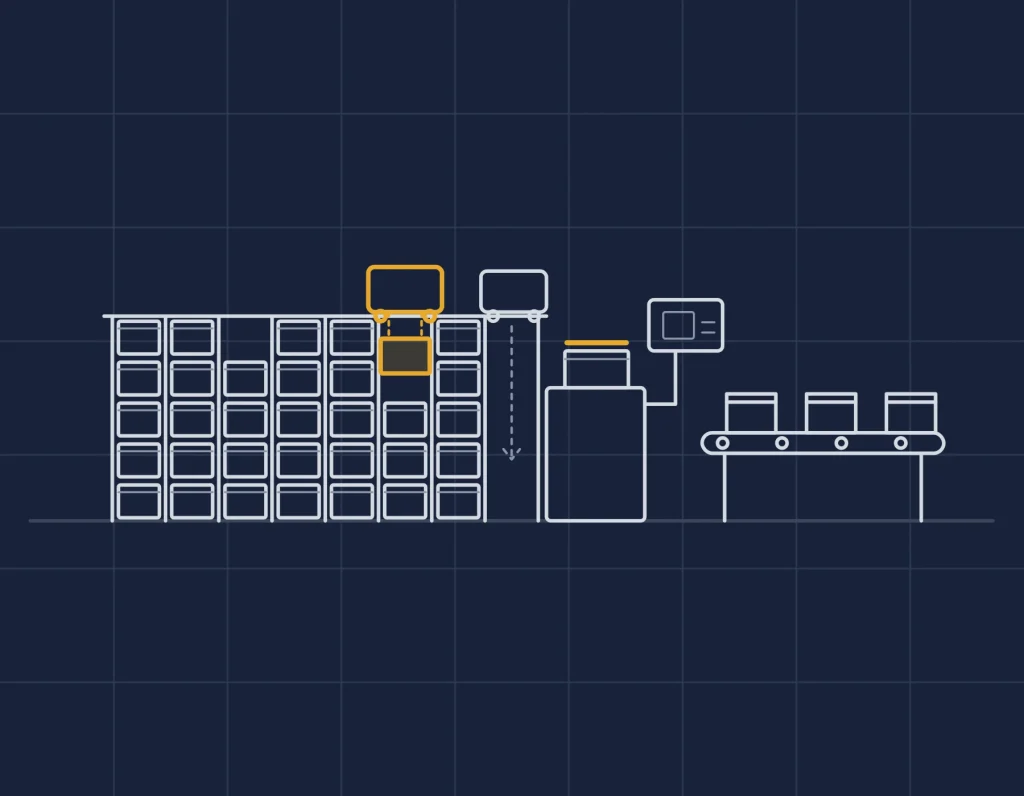 ASRS grid system with robots
