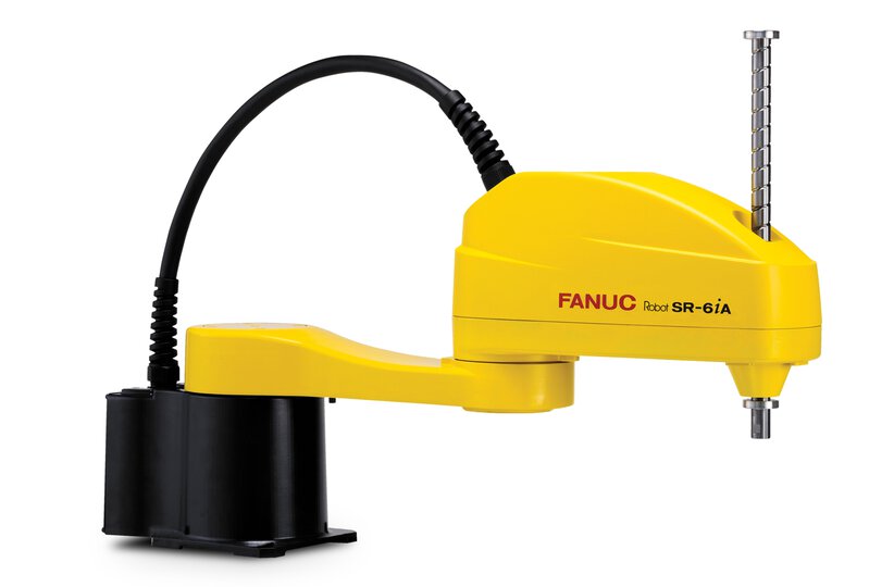 Yellow Fanuc SCARA robot